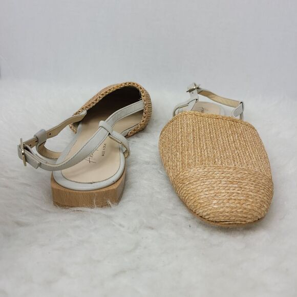 Ana Palma Beige Made In Spain Slingback Flats Sandals Shoes Size 6.5 - Picture 7 of 10
